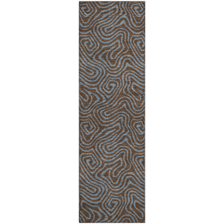 Premium Machine Washable Birchview AMF1031 Swirls Rug