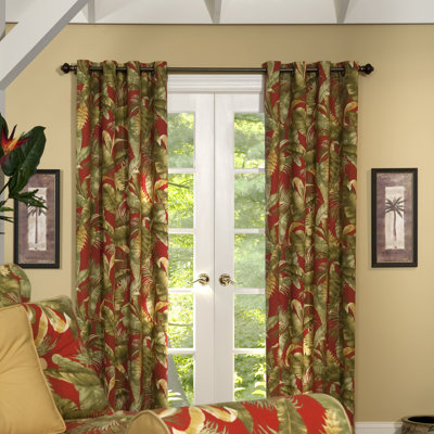 Captiva Tropical Cotton Floral Grommet Panels