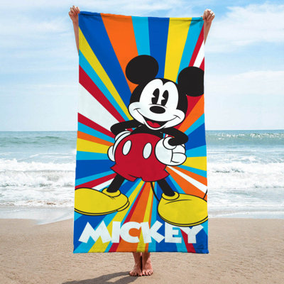 Disney Mickey Mouse Sunburst 100% Cotton Beach Towel