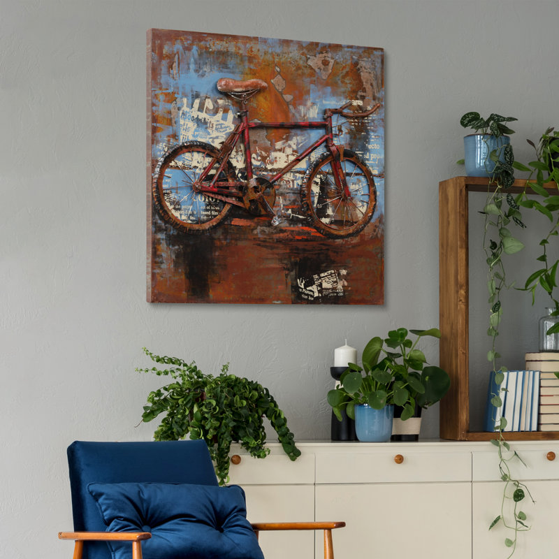 'Biking' 3D Metal Wall Art