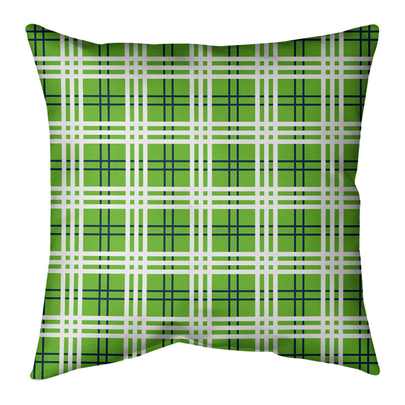 Coussin Los Angeles, 20 po X 20 po, Housse de coussin seulement - sans coussin, Vert / blanc Seattle 