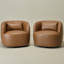 Ensemble de 2 fauteuils pivotants rembourrés modernes en similicuir Bruschi (ensemble de 2)-1158620265
