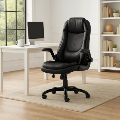 Chaise de bureau Aila, hauteur réglable, pivotante, ergonomique, accoudoirs, bureau d'ordinateur, bureau, métal, noir