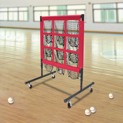 OUKANING 27,55 "X 27,55" filet de baseball 9 trous avec poches et roues