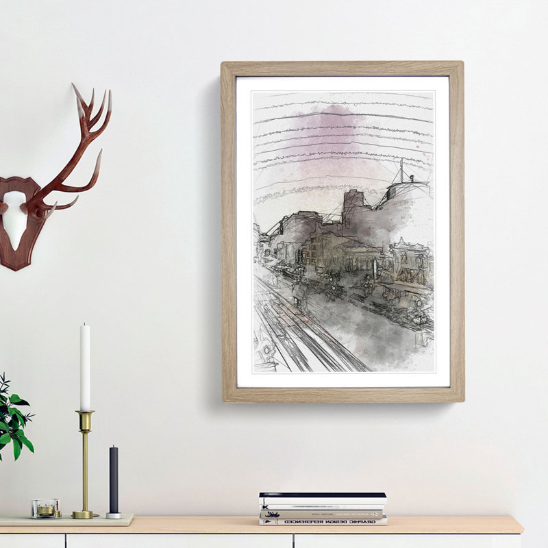 Canal Street in New Orleans in Abstract - Picture Frame Graphic Art Print, 48cm H x 36cm W x 2cm D, Oak Framed
