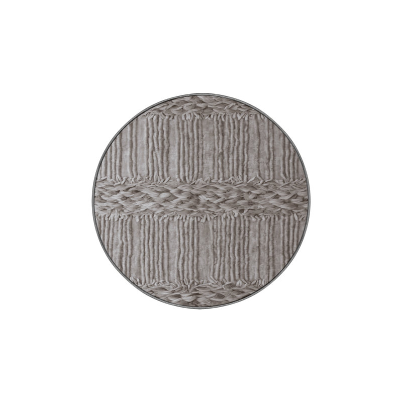 Tapis gris lavable à la machine, Rond 4 pi