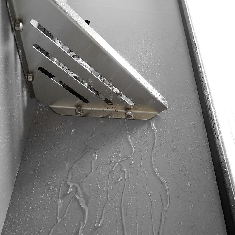 Tablette de douche Melvonia, Nickel brossé