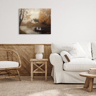 Fall Ghosts Boat Ride Canvas, design by Arlington Prints