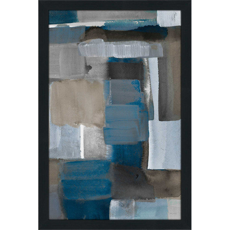 « blue taupe light ii », reproduction de peinture à l’acrylique encadrée, H 39,5 po x l 27,5 po x P 0,75 po