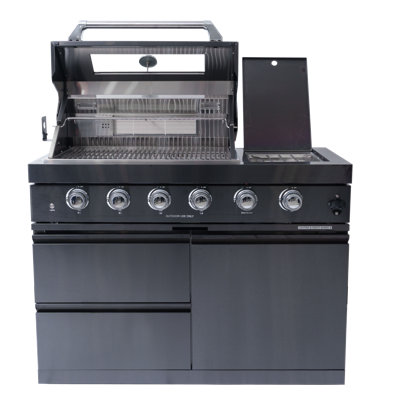 Black Gas Grill Four Burners Grill-B Stainless Steel Outdoor Kitchen Islands