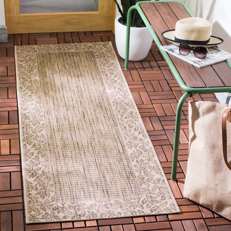 Tapis d'intérieur / extérieur à fleurs Herefordshire Performance, Tapis de couloir 2 pi 3 po x 6 pi 7 po