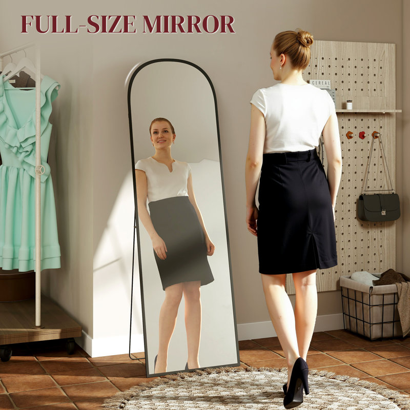 Aluminum Arch Mirror, Black, 165 cm H x 60 cm W