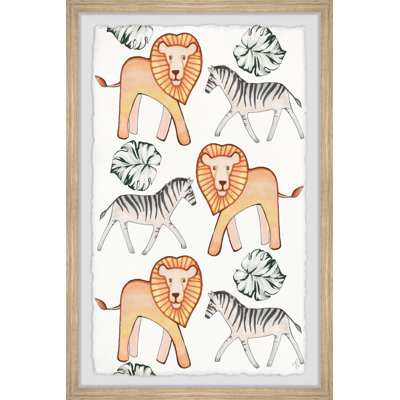 Hamza Zebra And Lion Palms - Print