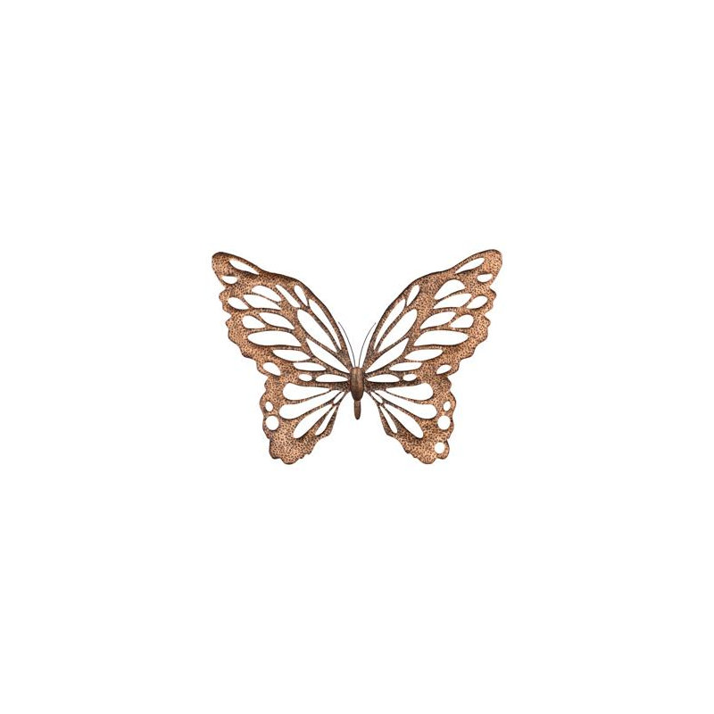 Butterfly Wall Art, Copper/Black, Metal, 30" H x 39" W x 1" D