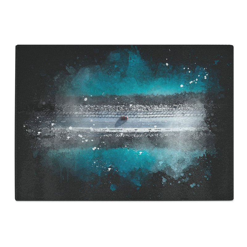 Tempered Glass Lake Road Chopping Board, 28.5 cm x 39 cm