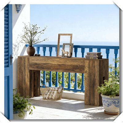 Rustic Wooden Table Sturdy Farmhouse Distressed Grain Charm