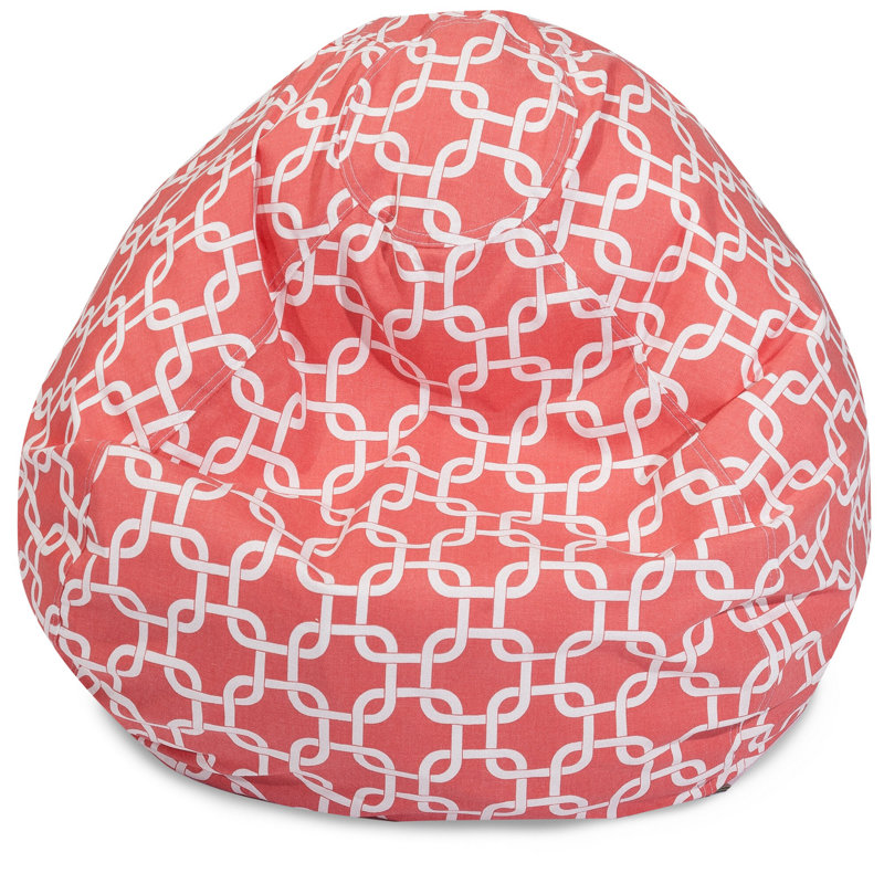 Bean Bag Chair, 22'' H x 28'' W x 28'' D, Red Cottton