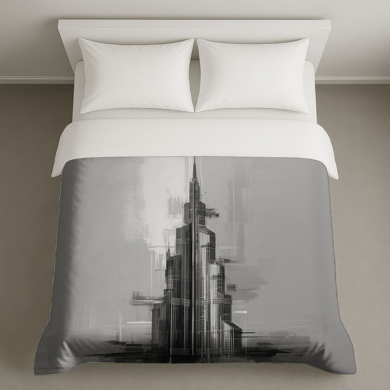 Illustration abstraite de gratte-ciel Housses de couette, Twin