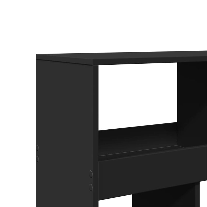 Angelinne 100cm W Bookcase, 125.5cm H x 100cm W x 33cm D, Black