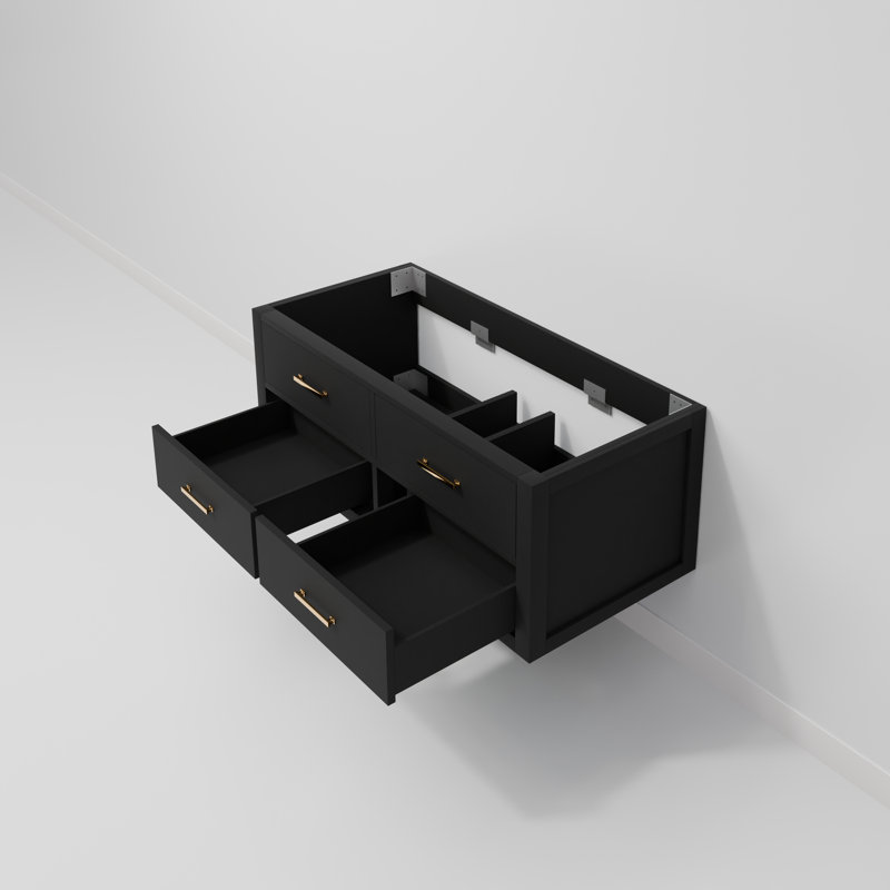 Meuble-lavabo simple l 48 po x P 22 po Castor, Noir