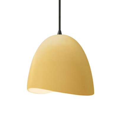 Radiance - Brisa 1-Light Pendant - Muted Yellow - Matte Black - 9"W x 8.75"H - Replaceable Bulb - Black Cord