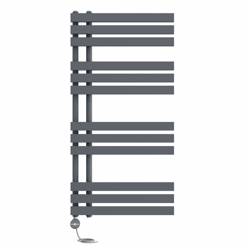 Caihla Designer Towel Rail Heated Towel Rails, 120cm H x 60cm W x 7.35cm D, Anthracite