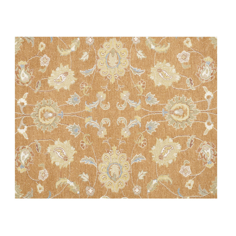 Wool Oriental Area Rug in Rust/Beige, Rectangle 10' x 14'