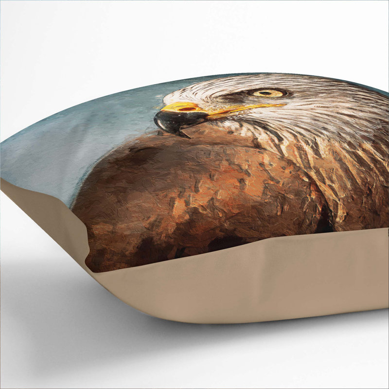 Bird Square Throw Cushion, 55cm H x 55cm W x 20cm D, Stone