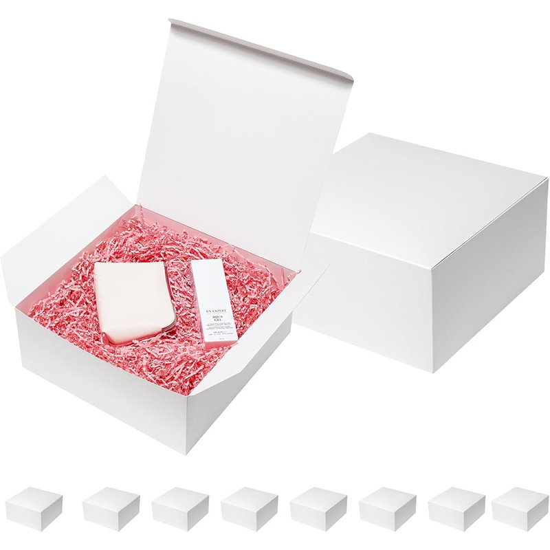 Pouces grandes boîtes-cadeaux avec couvercles 10 pièces, Blanc