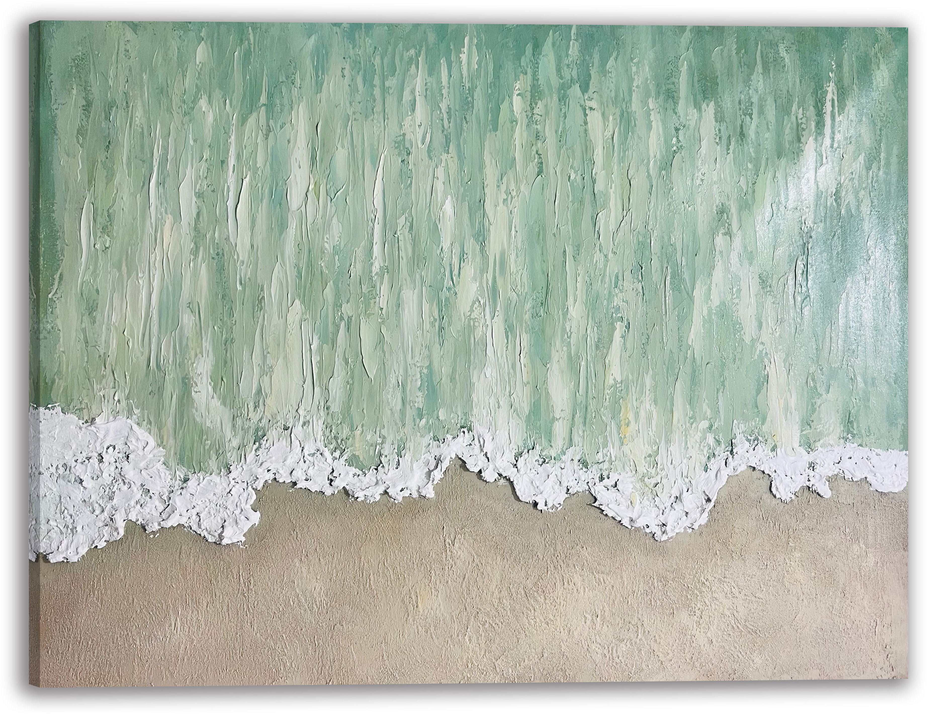 Highland Dunes Gentle Coastal Waves Wrapped Canvas Wall Art | Wayfair