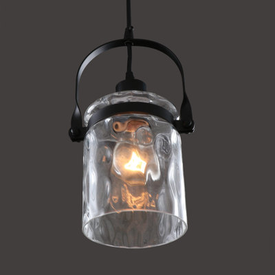 Schuck 1 - Light Single Jar Glass Pendant Lighting Fixture Dining Room Foyer