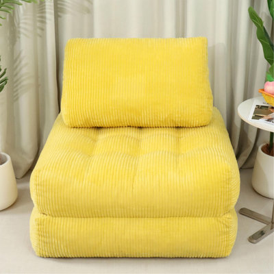 Fauteuil à billes 70,8 po en velours côtelé pour salon, chambre à coucher et dortoir