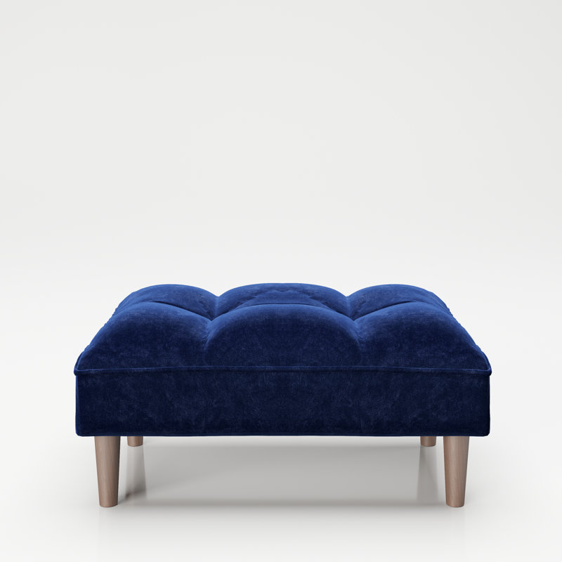 Scarlett 88cm Wide Tufted Rectangle Solid Colour Cocktail Ottoman, Blue