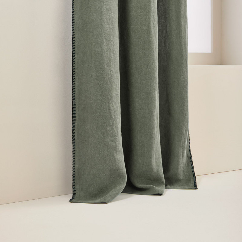 Nino Semi Sheer and Room Darkening Curtain, 135 x 280cm, Green