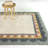 Ginette Blue/Coral Scallop Border Area Rug-775410163-775410162