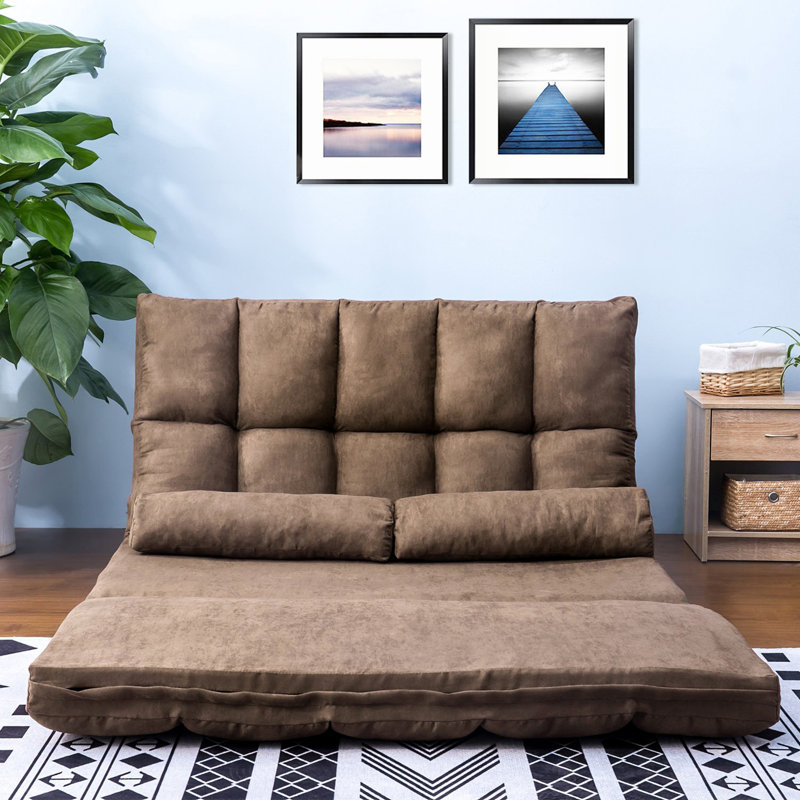 Loon Peak Jannemieke Floor Game Chair, Brown Fabric