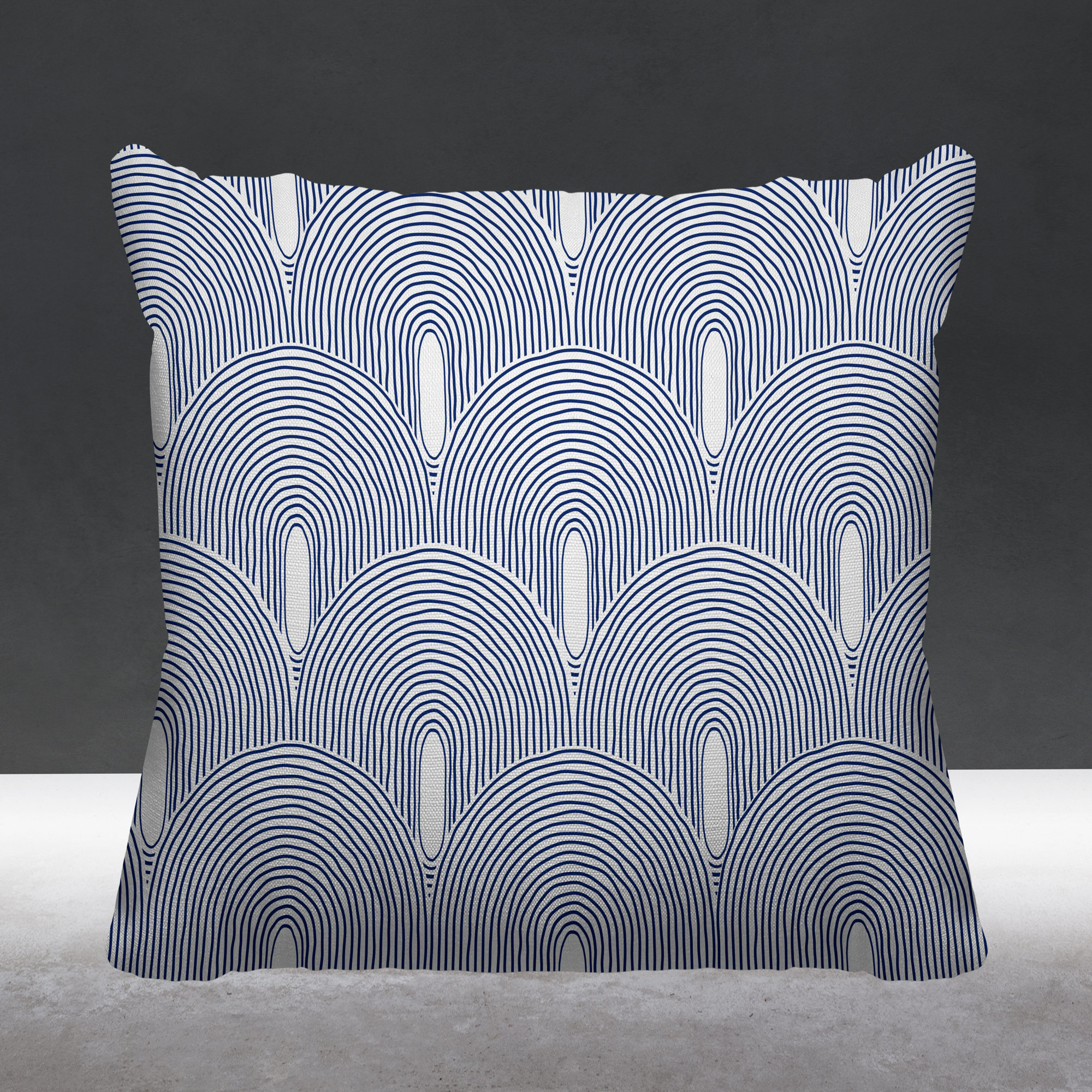 Limpo Starburst Spun Polyester Indoor/Outdoor Throw Pillow, Square, 18"H x 18"W, Navy Blue