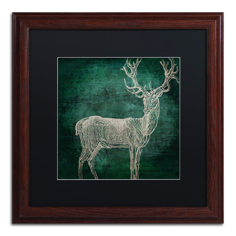«Emerald Deer» par Jadaya, impression encadrée, Noir, H 16 po x l 16 po x P 0,5 po