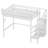 Twin Size Loft Bed With Stairs, Metal Full Loft Bed With Storage Shelves, High Loft Bed With Wardrobe For Kids Teens,White-91347086-91347072