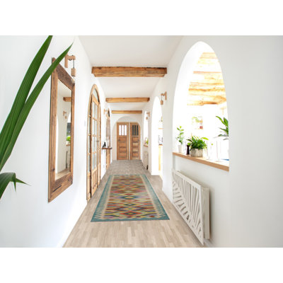 Reversible Wool Kilim Oriental Runner Rug 3x11