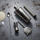 5Pc Hammered Stainless Steel Manhattan Cocktail Set