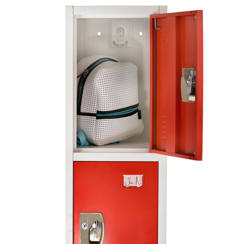 AdirOffice 72" Red Steel 4-Tier Key Lock Storage Locker Set