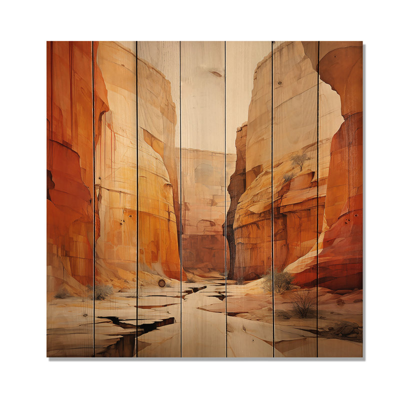 Chakotay Bold Landscape Canyon Desert V sur impression sur bois, H 30 po x l 30 po x P 0,78 po