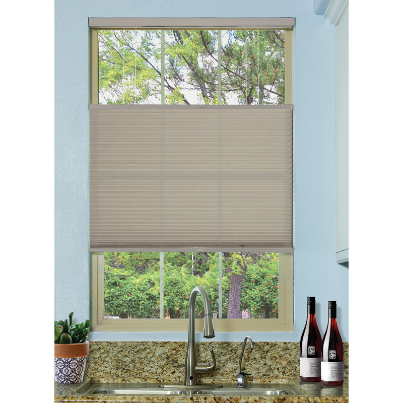Cordless Semi Sheer Cellular Shade, 72", 56", Misty Grey