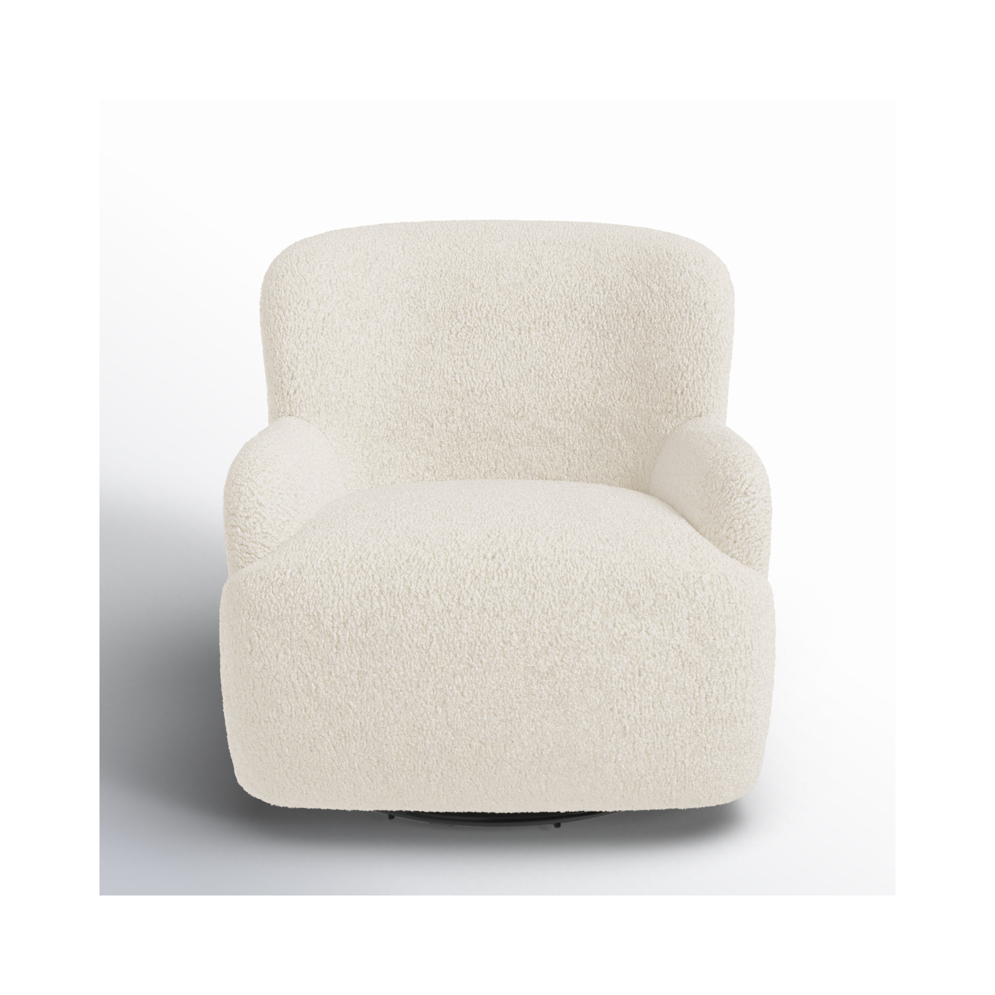 Maxton Upholstered Swivel Armchair, Sheepskin Natural Sherpa