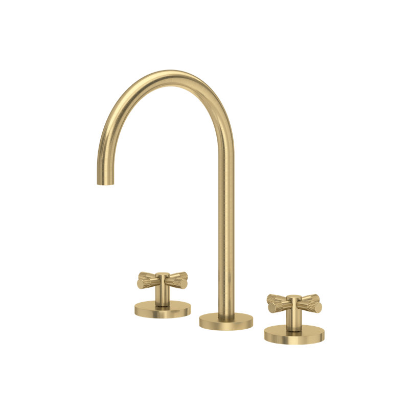 Amahle Widespread Bathroom Faucet with C-Spout, Antique Gold