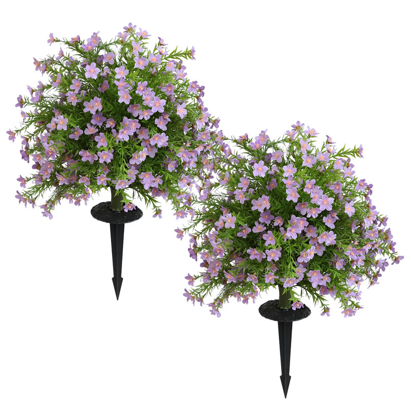 Ensemble de 2 fleurs artificielles 25,6 "avec épis, Mauve