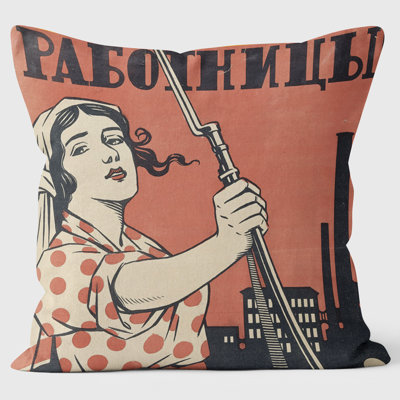 Women workers take up your Rifles - Tate - the Russian Revolution Cushion
