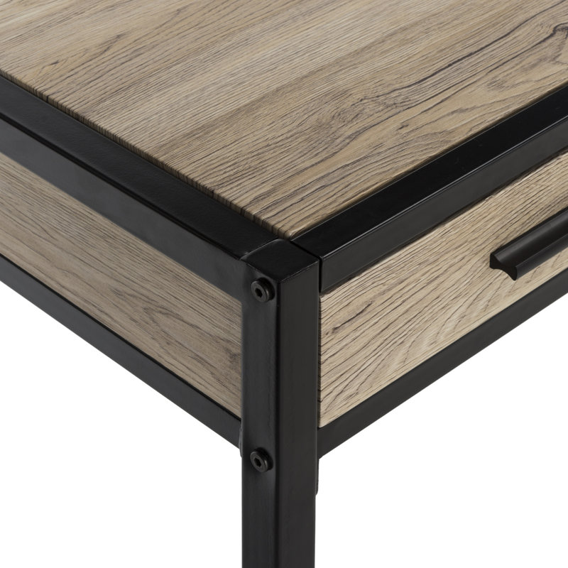 Blonde Metal Base Writing Desk