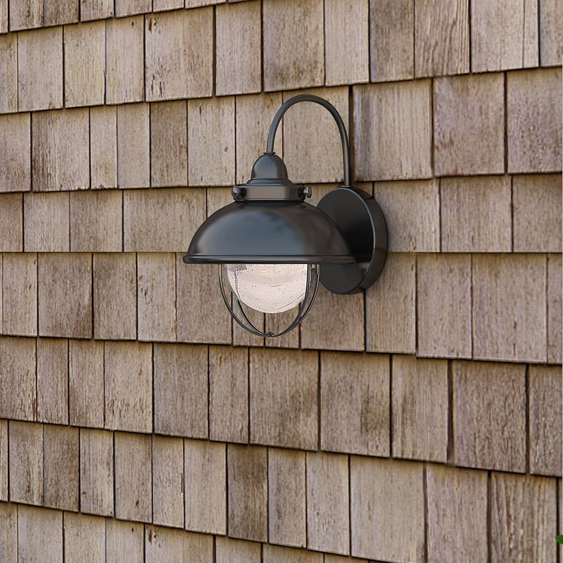 Audrey Single Light Bell Outdoor Wall Light, Black